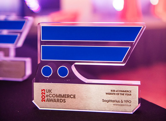 The UK Ecommerce Award Trophy for Sagittarius and YPO